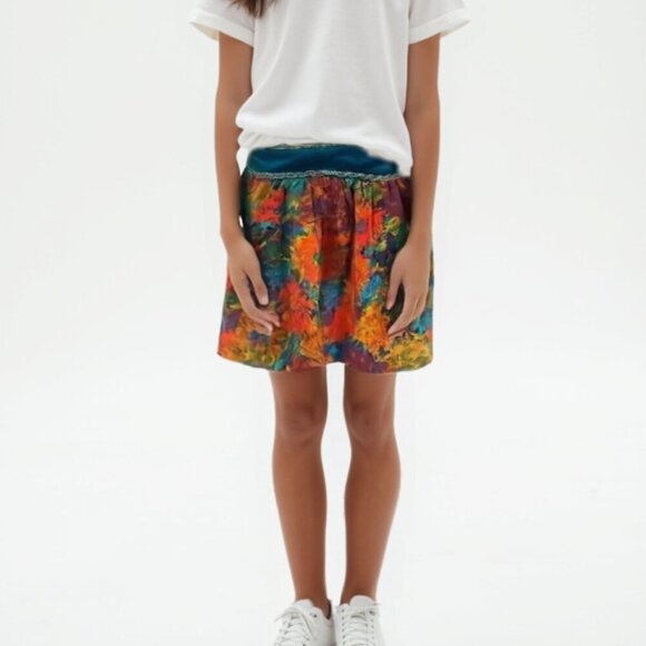 ❤️ Joan Priest Colorful Abstract girl Skirt 128cm 8-9 yrs - Picture 1 of 9